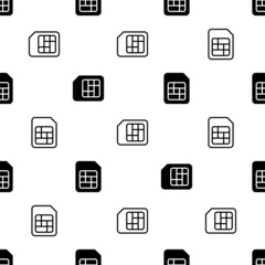 Sim Card Icon Seamless Pattern, Simcard, Cell, Mobile Phone Chip Card