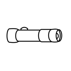 Small flashlight with button  Outline  illustration on white background