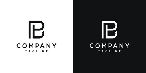 Creative letter BB monogram logo design icon template white and black background - obrazy, fototapety, plakaty