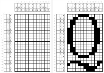 Fototapeta premium Alphabet Q Nonogram Pixel Art M_2203001