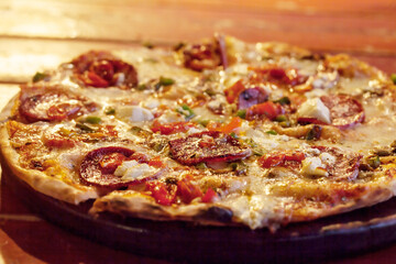 Pizza perfect. Closeup shot of a freshly baked pizza.