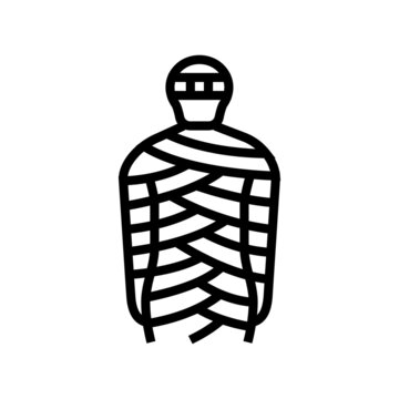 recommend clip art: mummy egypt line icon vector. mummy egypt sign. isolated contour symbol black illustration
