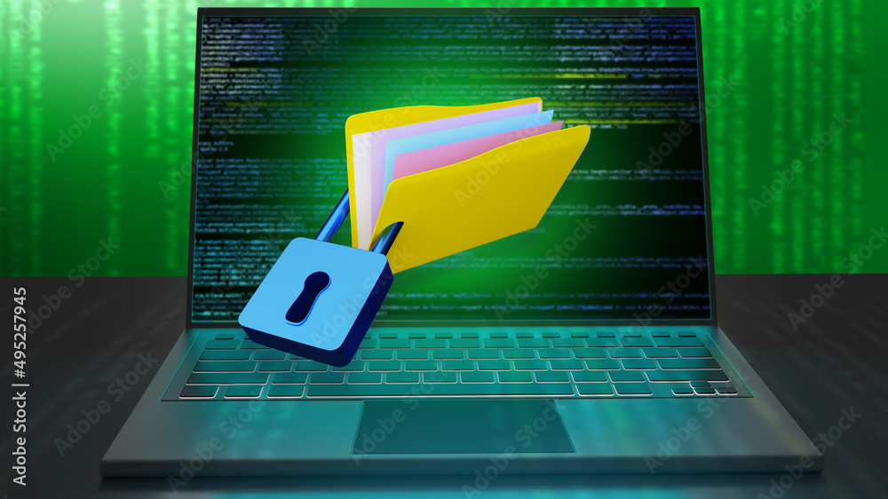 Poster electronic data protection. information security technologies on internet. secured data storage soft
