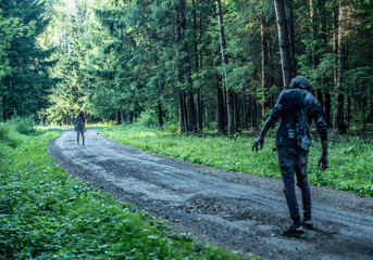 Obraz premium Zombies, Apocalypse, burnt people