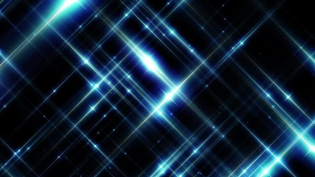美しく輝く星の空間をゆっくり進む　ブルー　ループ