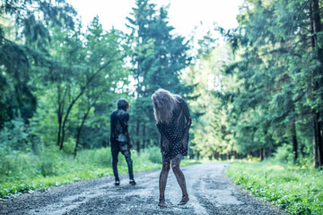 Fototapeta premium Zombies, Apocalypse, burnt people