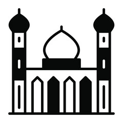 mosque building vector illustration isolated on white background. Architecture business concept.