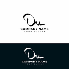Du Initial signature logo vector design