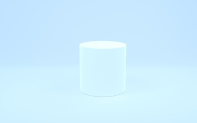 3DCG　幾何形体、青白い石膏の円柱