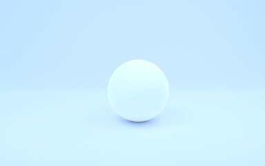 3DCG　幾何形体、青白い石膏の球体