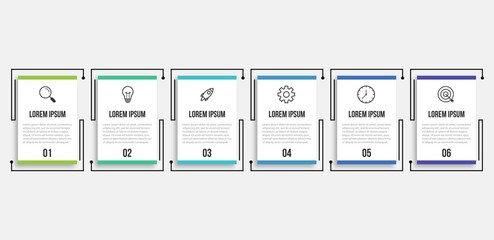 Business Vector infographic template 6 step