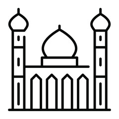 mosque building vector illustration isolated on white background. Architecture business concept.