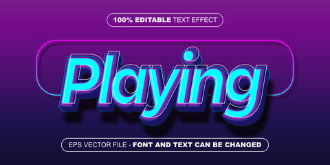 playing neon 3d editable text effect