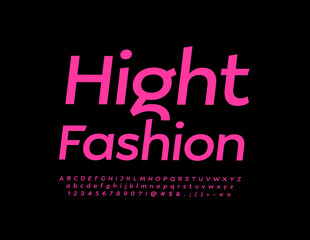 Vector modern Sign High Fashion. Elegant stylish Font. Artistic Alphabet Letters and Numbers set