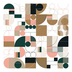 Bauhaus Aesthetics Graphics Art Made Vector Geometric Shapes And Abstract Forms