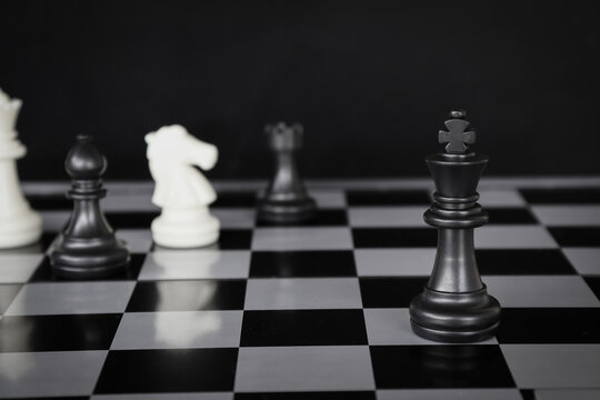 business strategy chess game. business leader concept.Selective focus.