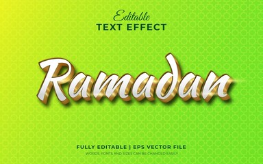 Ramadan 3d editable text effect with gold color theme