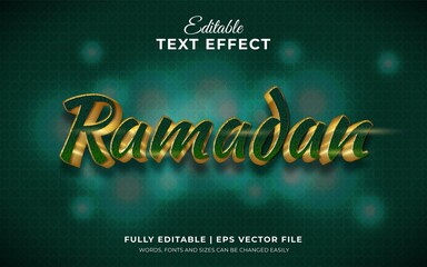 Ramadan 3d editable text effect with luxury golden theme