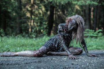 Zombies, Apocalypse, burnt people,  girl,  woman, 