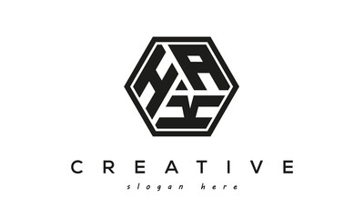 HAK creative square frame three letters logo
