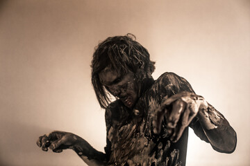 Fototapeta premium boy, man, Zombies, Apocalypse, burnt people