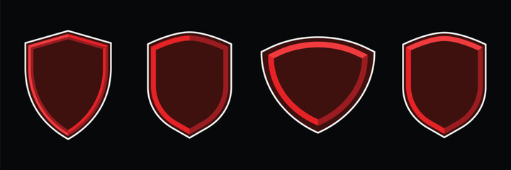 3D badge with shadow and outline. shield esport in blank template. set of shield badge for esport logo.  © freeject.net