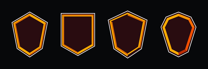 3D badge with shadow and outline. shield esport in blank template. set of shield badge for esport logo.  © freeject.net