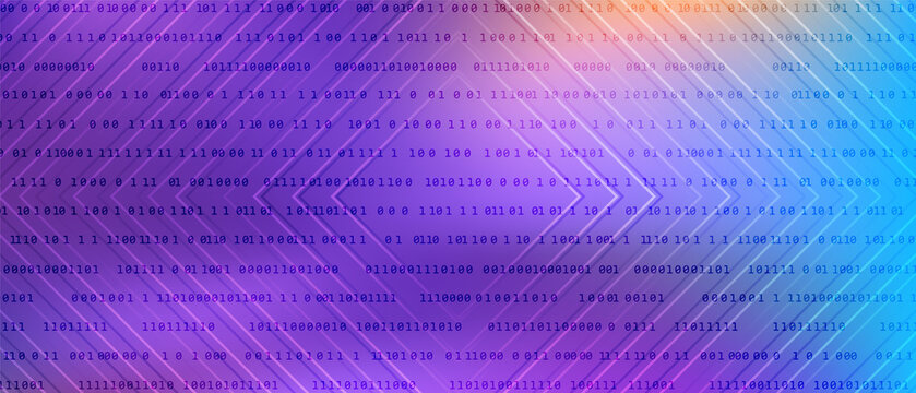 0 1 matrix digits big data tech vector background with fluid gra