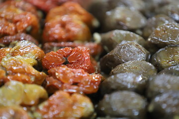 Turkish Traditional Stuffed Peppers Close Up