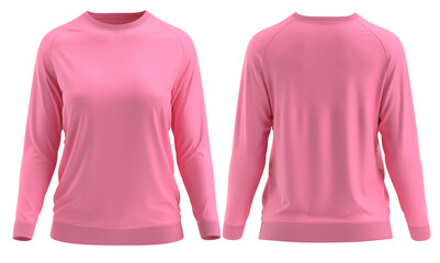 Women's Sweatshirt  Long sleeve with cuff  ( Pink )