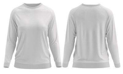 Women's Sweatshirt  Long sleeve with cuff ( White )