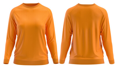 Women's Sweatshirt  Long sleeve with cuff  ( Orange )