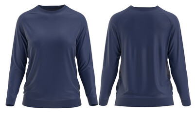 Women's Sweatshirt  Long sleeve with cuff  ( Navy)