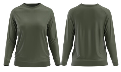 Women's Sweatshirt  Long sleeve with cuff  ( Olive )