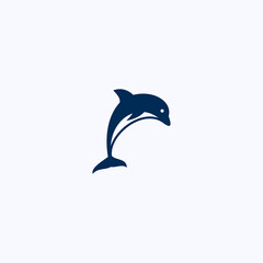 dolphin logo design vector silhouette illustration