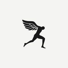 Fototapeta na wymiar human wings logo or human logo