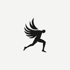 Obraz premium human wings logo or human logo