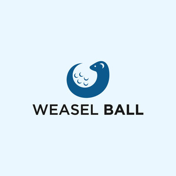 weasel ball logo or animal logo