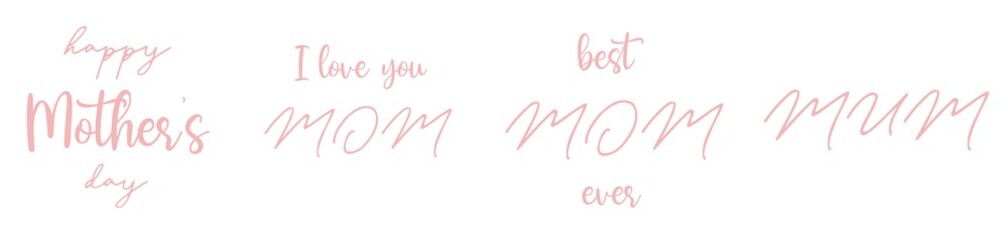 Happy Mothers day lettering set for sublimation print, scrapbooking projects, card making and website banner