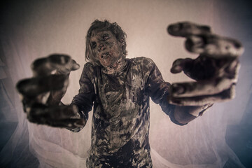 Zombies, Apocalypse, burnt people,    boy, man