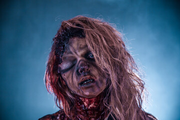 Fototapeta premium girl, woman, Zombies, Apocalypse, burnt people