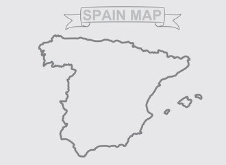 Spain map outline. vector illustration