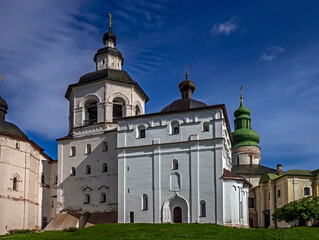 Fototapeta na wymiar Archangel Gabriel church. Kirillo-Belozersky monastery, city of Kirillov, Russia. Years of construction 1531 - 1534