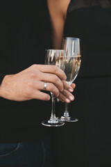 two glasses of champagne