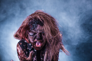 girl,  woman, Zombies, Apocalypse, burnt people