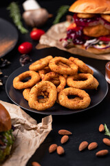 Onion Ring into Sauce