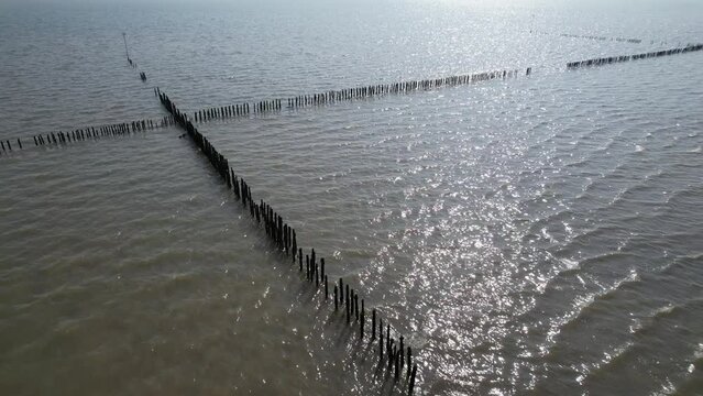 Fish traps on river Blackwater Essex