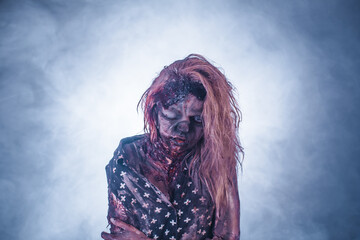 girl,  woman, Zombies, Apocalypse, burnt people