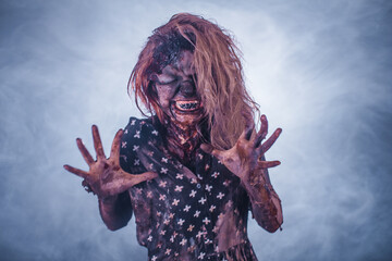 girl,  woman, Zombies, Apocalypse, burnt people