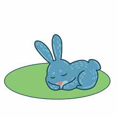 Easter Rabbit Happy Holiday Baby Gift Greeting Card Simple Doodle Print Background Template